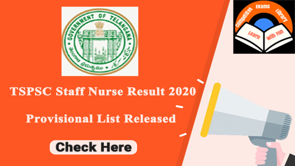 TSPSC Staff Nurse Result 2020