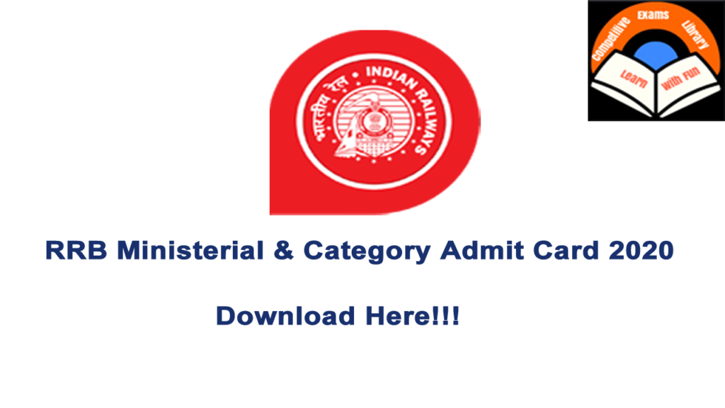 RRB Ministerial and Isolated Category Admit Card 2020